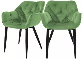 ML-Design Esszimmerstuhl 2er Set Samt Salbei