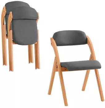 SoBuy Klappst&uuml;hlen Dunkelgrau Holz 47.5x77x59 cm Esszimmer St&uuml;hle Klappst&uuml;hle