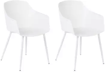 Beliani Fonda chair in plastic and metal x2 white