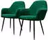 ML-Design Dining chair in velvet and metal x2 dark green