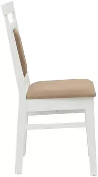 vidaXL Dining chair in solid wood with cushion x2 white and brown