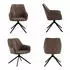 Woltu Dining swivel chair in faux leather and metal x2 brown