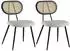 Happy Garden Elena chair in wood and bouclé fabric x2 ecru