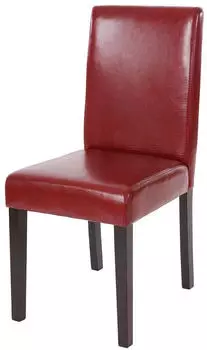 MCW Littau Esszimmerstuhl Kunstleder rot, dunkle Beine (Littau)