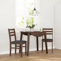 vidaXL Esszimmerst&uuml;hle mit Kissen 2 Stk. Braun Massivholz Gummibaum