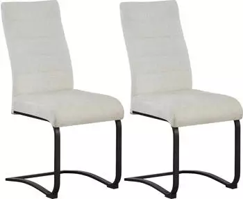 xonox.home Leni Schwingstuhl Strukturstoff Creme, 2er Set (43x98x59cm)