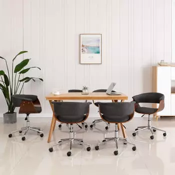 vidaXL Drehbare Esszimmerst&uuml;hle 6er-Set Grau Stoff (3054886)