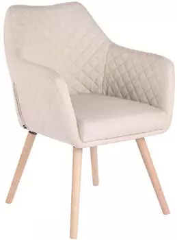 CLP Gent Esszimmerstuhl mit Armlehne, Textil, Creme/Natur (311627)
