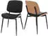 MCW O44 Esszimmerstuhl 2er-Set Bugholz Kunstleder, natur/schwarz (99249)