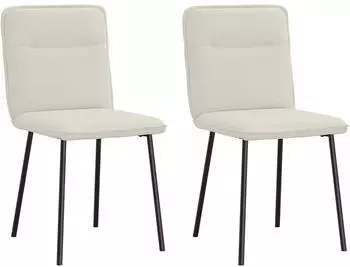 vidaXL Esszimmerst&uuml;hle 2 Stk. Creme Samt (4101218)