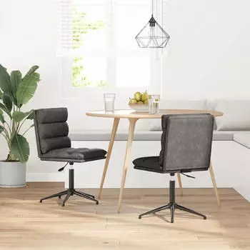 vidaXL Esszimmerst&uuml;hle 2er-Set Kunstleder Schwarz (3315405)