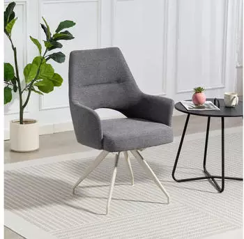 Duo Collection Maila 4-Fu&szlig;stuhl Polyester/Nylon anthrazit/cashmere 180&deg; drehbar (67396761-0)