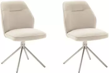 MCA Furniture Malita 4-Fu&szlig; Stuhl Polyester Creme 180&deg; drehbar (83644635-0)