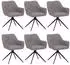 MCW MCW-O47 Esszimmerstuhl 6er-Set drehbar Stoff 270g/m² hellgrau (99493)