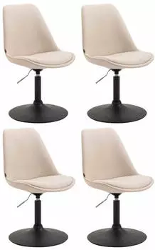 CLP Maverick Esszimmerstuhl Stoff, drehbar, h&ouml;henverstellbar, creme/schwarz