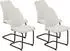 Hela Oslo Freischwinger 4er-Set Microfaser-Samtvelour Rautensteppung Beige/Schwarz (OSLO)