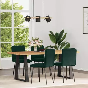 vidaXL Esszimmerst&uuml;hle 4 Stk. Dunkelgr&uuml;n Samt (3315411)