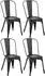 CLP Benedikt Metallstuhl stapelbar, 4er Set, bis 200kg, schwarz-gold (312764)