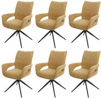 MCW MCW-O78 Esszimmerstuhl Chenille-Textil senfgelb, 6er-Set (MCW-O78)