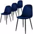 ML-Design Esszimmerstuhl 4er Set Samt Dunkelblau