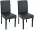 MCW Littau Esszimmerstuhl 2er-Set Kunstleder schwarz matt, dunkle Beine (Littau-2)