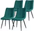 ML-Design Esszimmerstühle 4er Set Polsterstuhl Stoffbezug Stahlgestell Petrol