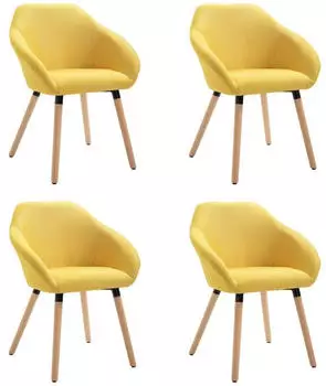vidaXL Esszimmerst&uuml;hle 4er-Set Stoff Gelb (278414)