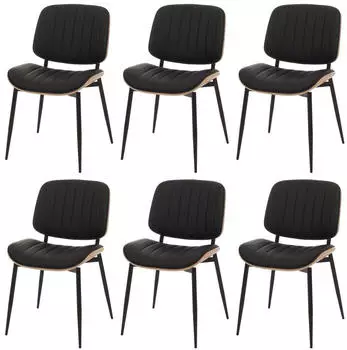 MCW Esszimmerstuhl MCW-O44 6er-Set Bugholz Kunstleder, natur/weiß (99256)