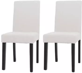 MCW Littau-C-2 Esszimmerstuhl Cord-Stoff, 2er-Set, Creme, Dunkle Beine (Littau-C-2)
