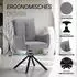 Homestyle4u Polsterstuhl mit Armlehnen, drehbar, Stoff Grau, 2er Set (3063)