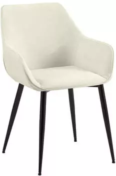 CLP Luena Esszimmerstuhl gepolstert, Stoff, Metallgestell, creme (327422)