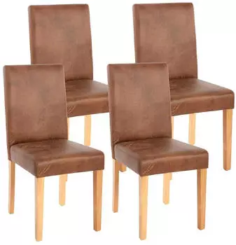 MCW Littau Esszimmerstuhl 4er-Set Textil Wildlederimitat, helle Beine