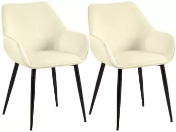 CLP Luena Esszimmerstuhl 2er Set, Samt, Metallgestell, creme (327459)