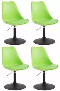 CLP Maverick 4er Set Esszimmerst&uuml;hle Kunststoff Drehbar Gr&uuml;n/Schwarz
