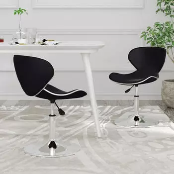 vidaXL Esszimmerst&uuml;hle 2 Stk. Kunstleder Schwarz (335120)