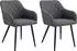 xonox.home Lea Esszimmerstuhl 2er-Set Webstoff Anthrazit Metallbeine 56x83x60cm