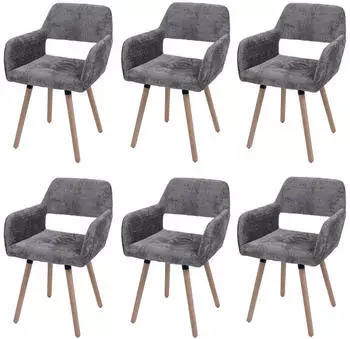 MCW Esszimmerstuhl MCW-A50 II 6er-Set Chenille 465g/m², Braun (MCW-A50 II)