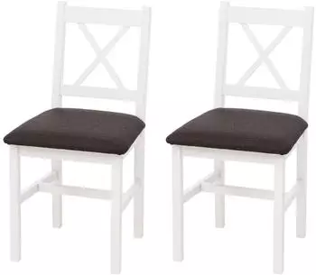 MCW Esszimmerstuhl F77 2er-Set Massivholz, wei&szlig;/schwarz (MCW-F77)