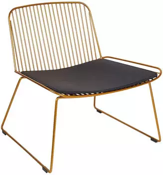 Beliani Snorum Esszimmerstuhl Drahtrücken Kunstleder-Sitz, Gold/Schwarz