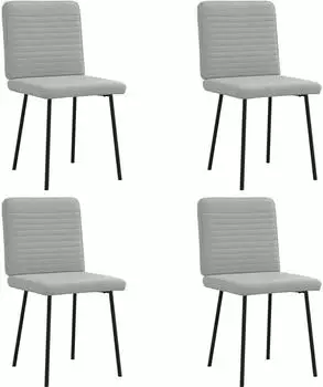 vidaXL Esszimmerst&uuml;hle 4 Stk. Hellgrau Samt (3315233)