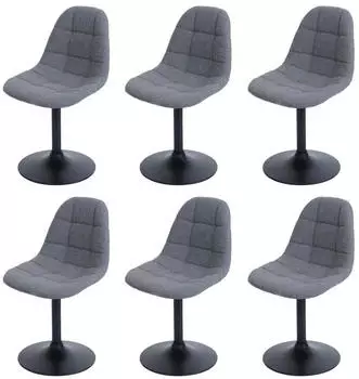 MCW Esszimmerstuhl A60 6er-Set, Boucl&eacute; Textil 450g/m&sup2;, drehbar, dunkelgrau (MCW-A60)