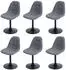 MCW Esszimmerstuhl A60 6er-Set, Bouclé Textil 450g/m², drehbar, dunkelgrau (MCW-A60)
