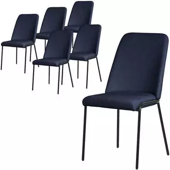 ML-Design Polsterstuhl Stoff Dunkelblau, Metall (490018515)