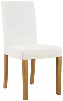 CLP Ina Esszimmerstuhl Cordbezug Holzgestell, Creme/Antik-Hell (326059)