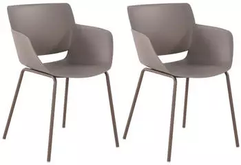 CLP Alpena Gartenstuhl 2er Set Polypropylen, Metallgestell, Taupe (326803)
