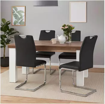 HTI-Living Nelly Schwingstuhl 4er-Set, Schwarz