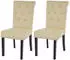 MCW Edinburgh II 2er-Set Esszimmerstuhl Kunstleder, Nieten, creme, dunkle Beine