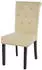 MCW Edinburgh II 2er-Set Esszimmerstuhl Kunstleder, Nieten, creme, dunkle Beine