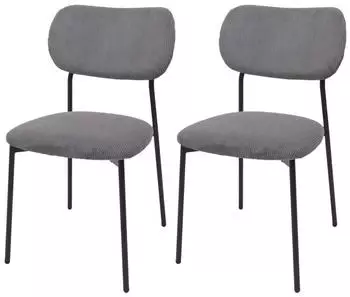MCW Esszimmerstuhl O26 2er-Set Cord Textil Dunkelgrau (MCW-O26)