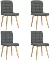 vidaXL Esszimmerst&uuml;hle 4 Stk. Dunkelgrau Stoff